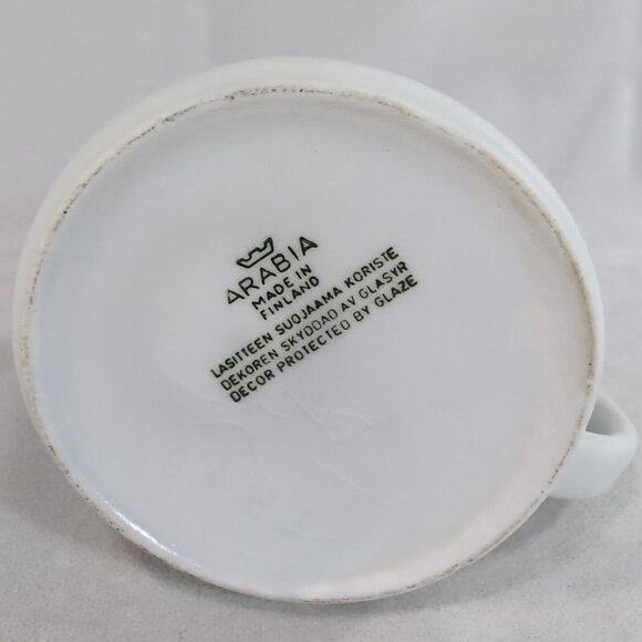 Arabia Made in Finland Butterfly Pitcher Creamer Jug Sport Blue White MCM READ - Picture 4 of 11